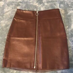 Brown Leather Skirt